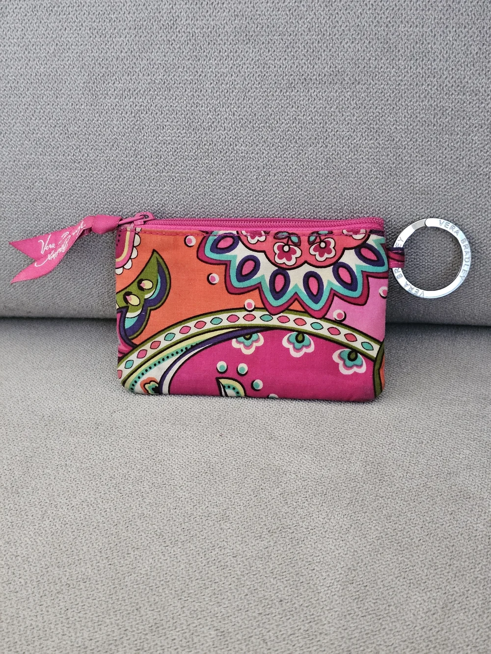 Vera Bradley Hot Pink Floral ID Card Holder Wristlet - Picture 4 of 5
